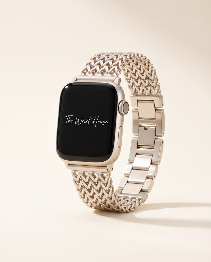 Women's starlight woven chain band for Apple Watch, stainless steel bracelet