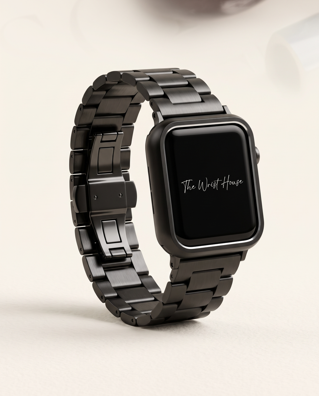Women's black 3-link band for Apple Watch, stainless steel bracelet