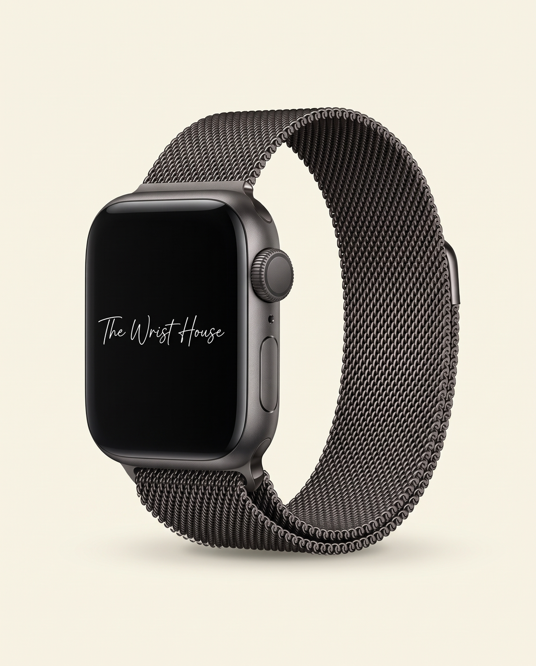 Women's graphite milanese mesh band for Apple Watch with magnetic clasp